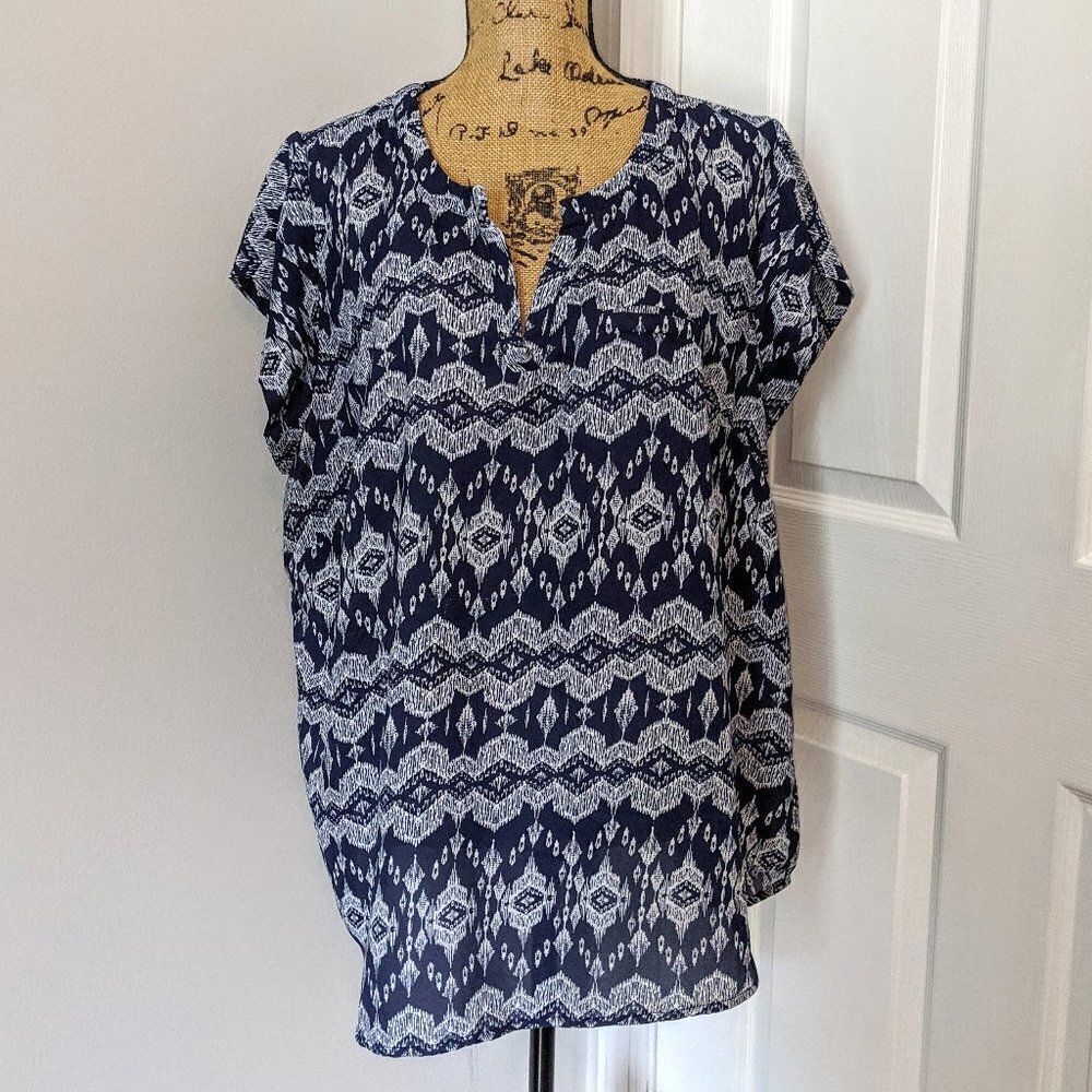 Blue and White blouse